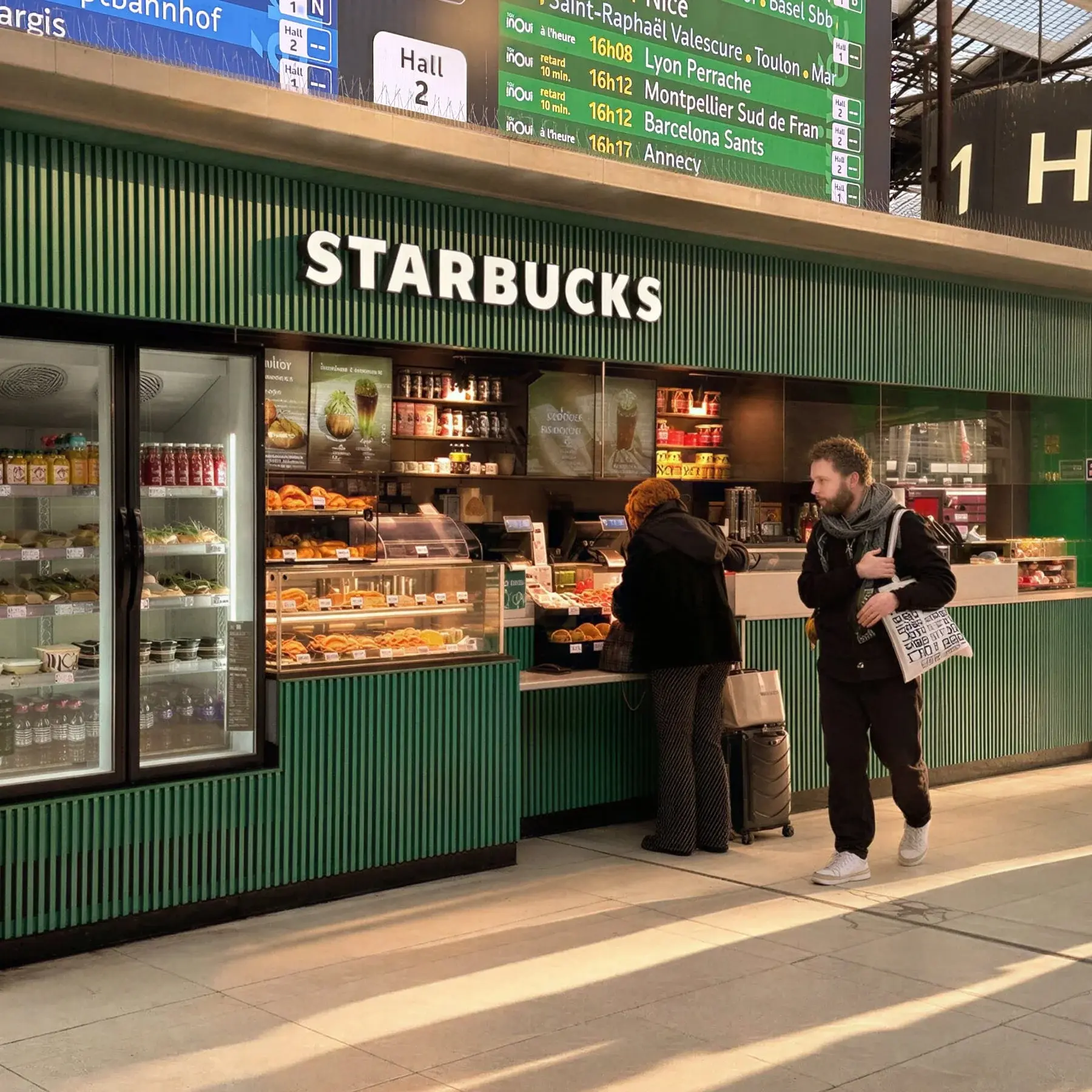 Boissons à emporter en gare